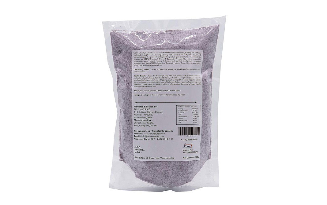 Taru Royal Black Rice Flour    Pack  500 grams
